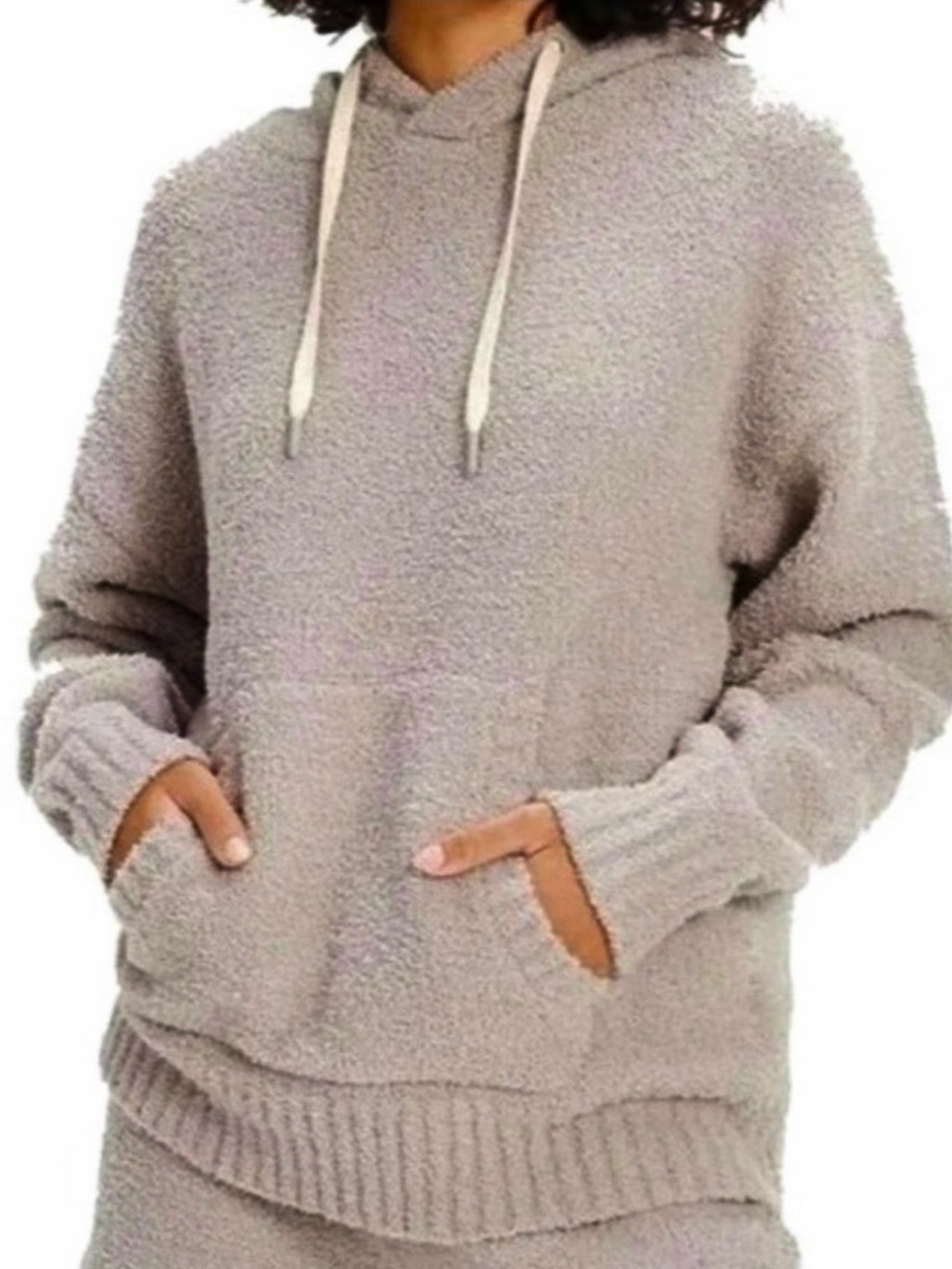 UGG Alasa Taupe Fuzzy Knit Hoodie